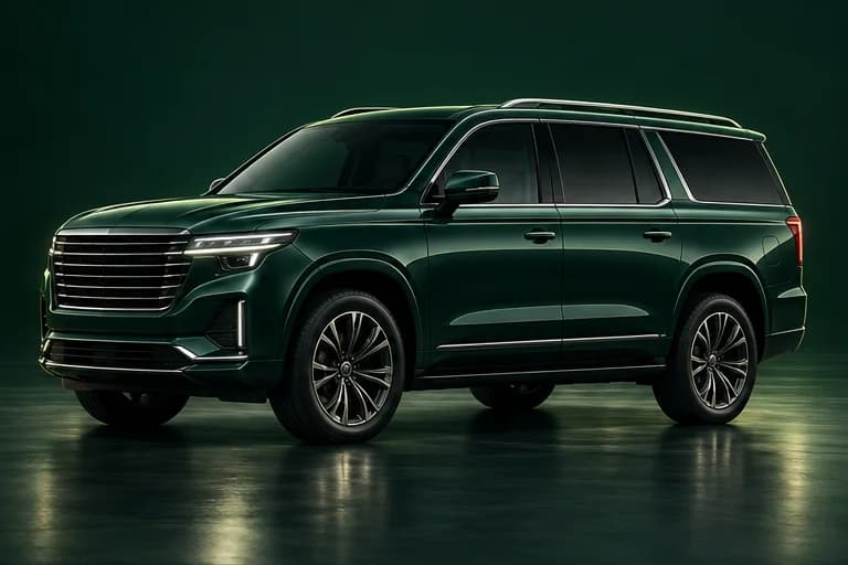 Illustrative premium suv in dark green
